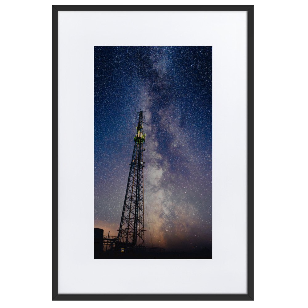 Galactic Cell Tower Framed Print